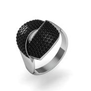 Кольцо из Серебра 925 Приволжский ювелир арт. 205214-SH73, родирование + черный родий.