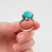 Кольцо из Серебра 925 Приволжский ювелир арт. 232399-AZ, Золочение в два слоя.