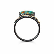 Кольцо из Серебра 925 Приволжский ювелир арт. 297716-UB15, золочение + оксид.