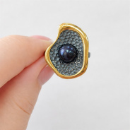 Кольцо из Серебра 925 Приволжский ювелир арт. 297726-ZM73, золочение + оксид.