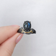 Кольцо из Серебра 925 Приволжский ювелир арт. 297777-LB, золочение + оксид.