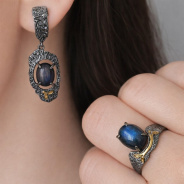 Кольцо из Серебра 925 Приволжский ювелир арт. 297777-LB, золочение + оксид.