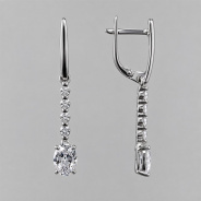 Серьги из Серебра 925 Приволжский ювелир арт. 301056-FA11, Родирование.