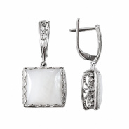 Серьги из Серебра 925 Приволжский ювелир арт. 301405-PM, Родирование.