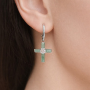 Серьги из Серебра 925 Приволжский ювелир арт. 301408-FA11NF, Родирование.