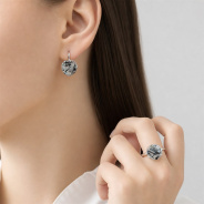 Серьги из Серебра 925 Приволжский ювелир арт. 301570-RK, Родирование.
