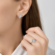 Серьги из Серебра 925 Приволжский ювелир арт. 301720-FA11LN, Родирование.