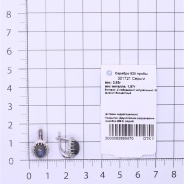 Серьги из Серебра 925 Приволжский ювелир арт. 301721-FA11LB, Родирование.