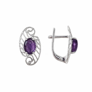 Серьги из Серебра 925 Приволжский ювелир арт. 301723-AM, Родирование.