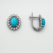 Серьги из Серебра 925 Приволжский ювелир арт. 301724-BZFA11, Родирование.