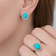 Серьги из Серебра 925 Приволжский ювелир арт. 301724-BZFA11, Родирование.