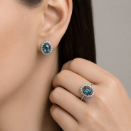 Серьги из Серебра 925 Приволжский ювелир арт. 301724-FA11LB, Родирование.