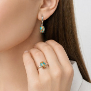 Серьги из Серебра 925 Приволжский ювелир арт. 301725-UB, Родирование.