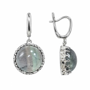 Серьги из Серебра 925 Приволжский ювелир арт. 301741-FL, Родирование.