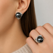 Серьги из Серебра 925 Приволжский ювелир арт. 301834-FA11GM, Родирование.