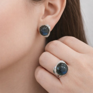 Серьги из Серебра 925 Приволжский ювелир арт. 301834-FA11LB, Родирование.