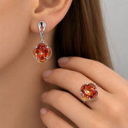 Серьги из Серебра 925 Приволжский ювелир арт. 301855-GH42, Родирование.