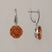 Серьги из Серебра 925 Приволжский ювелир арт. 301856-FA11FA75, Родирование.