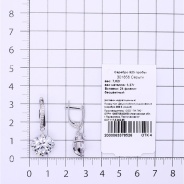 Серьги из Серебра 925 Приволжский ювелир арт. 301856-FA11, Родирование.