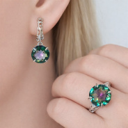 Серьги из Серебра 925 Приволжский ювелир арт. 301858-FA11GH30, Родирование.