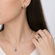 Серьги из Серебра 925 Приволжский ювелир арт. 301861-MS78, Родирование.