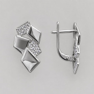 Серьги из Серебра 925 Приволжский ювелир арт. 301930-FA11, Родирование.