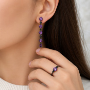 Серьги из Серебра 925 Приволжский ювелир арт. 304333-AM56SH73, чёрный оксид.