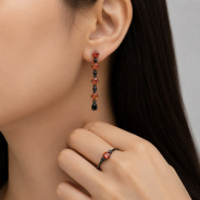Серьги из Серебра 925 Приволжский ювелир арт. 304333-GH42SH73, чёрный оксид.