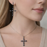 Серьги из Серебра 925 Приволжский ювелир арт. 304355-SH73ZM73, чёрный оксид.