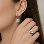 Серьги из Серебра 925 Приволжский ювелир арт. 304364-FA11, чёрный оксид.