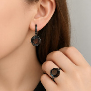 Серьги из Серебра 925 Приволжский ювелир арт. 304364-RT, чёрный оксид.