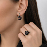 Серьги из Серебра 925 Приволжский ювелир арт. 304365-RT, чёрный оксид.
