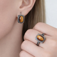 Серьги из Серебра 925 Приволжский ювелир арт. 304412-TG, чёрный оксид.