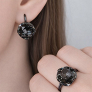 Серьги из Серебра 925 Приволжский ювелир арт. 304826-GH73, чёрный оксид.