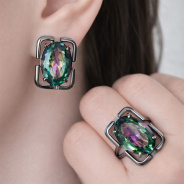 Серьги из Серебра 925 Приволжский ювелир арт. 304860-GH30, чёрный оксид.