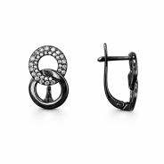 Серьги из Серебра 925 Приволжский ювелир арт. 304971-FA11, чёрный оксид.