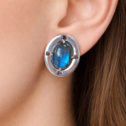 Серьги из Серебра 925 Приволжский ювелир арт. 311036-LBRT, Родирование.