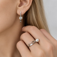 Серьги из Серебра 925 Приволжский ювелир арт. 311089-ZM07, Родирование.
