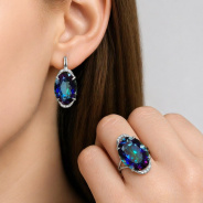 Серьги из Серебра 925 Приволжский ювелир арт. 311109-FA11GH67, Родирование.