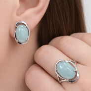 Серьги из Серебра 925 Приволжский ювелир арт. 311145-AQ, Родирование.