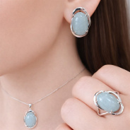 Серьги из Серебра 925 Приволжский ювелир арт. 311145-AQ, Родирование.