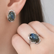 Серьги из Серебра 925 Приволжский ювелир арт. 311145-LB, Родирование.