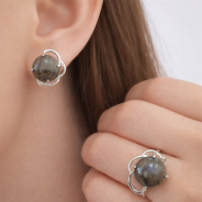 Серьги из Серебра 925 Приволжский ювелир арт. 311146-LB, Родирование.