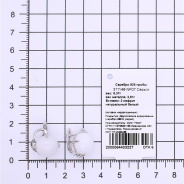 Серьги из Серебра 925 Приволжский ювелир арт. 311146-NF07, Родирование.