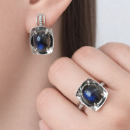 Серьги из Серебра 925 Приволжский ювелир арт. 311147-FA11LB, Родирование.