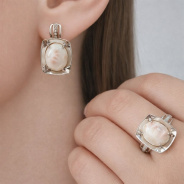 Серьги из Серебра 925 Приволжский ювелир арт. 311147-FA11NT, Родирование.