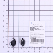 Серьги из Серебра 925 Приволжский ювелир арт. 311148-AG73, Родирование.