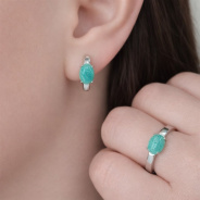 Серьги из Серебра 925 Приволжский ювелир арт. 311161-AZ, Родирование.