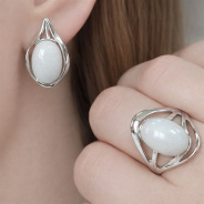 Серьги из Серебра 925 Приволжский ювелир арт. 311162-NF07, Родирование.