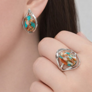 Серьги из Серебра 925 Приволжский ювелир арт. 311162-UB15, Родирование.